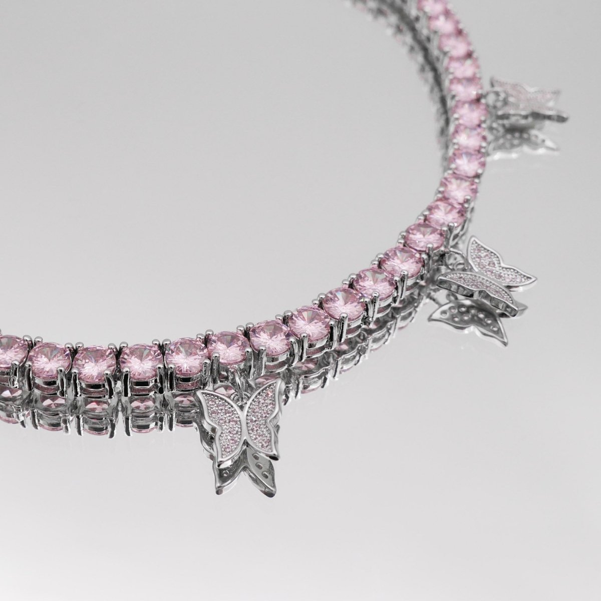 Butterfly Tennis Choker (Pink CZ) | ISMI™ - ISMI JEWELS