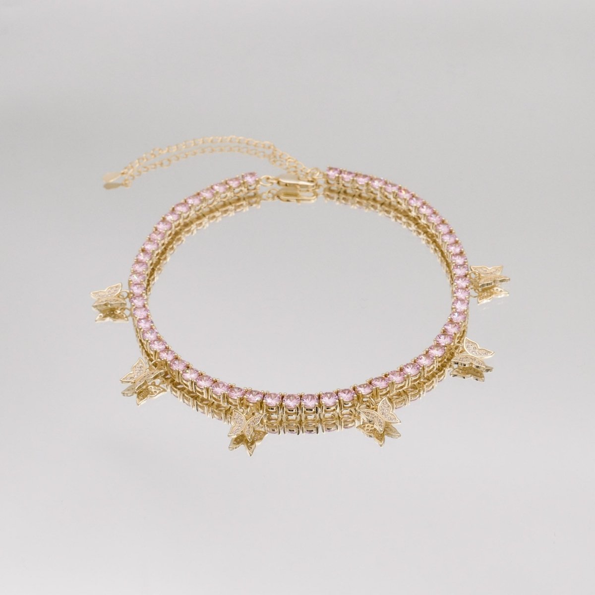 Butterfly Tennis Choker (Pink CZ) | ISMI™ - ISMI JEWELS