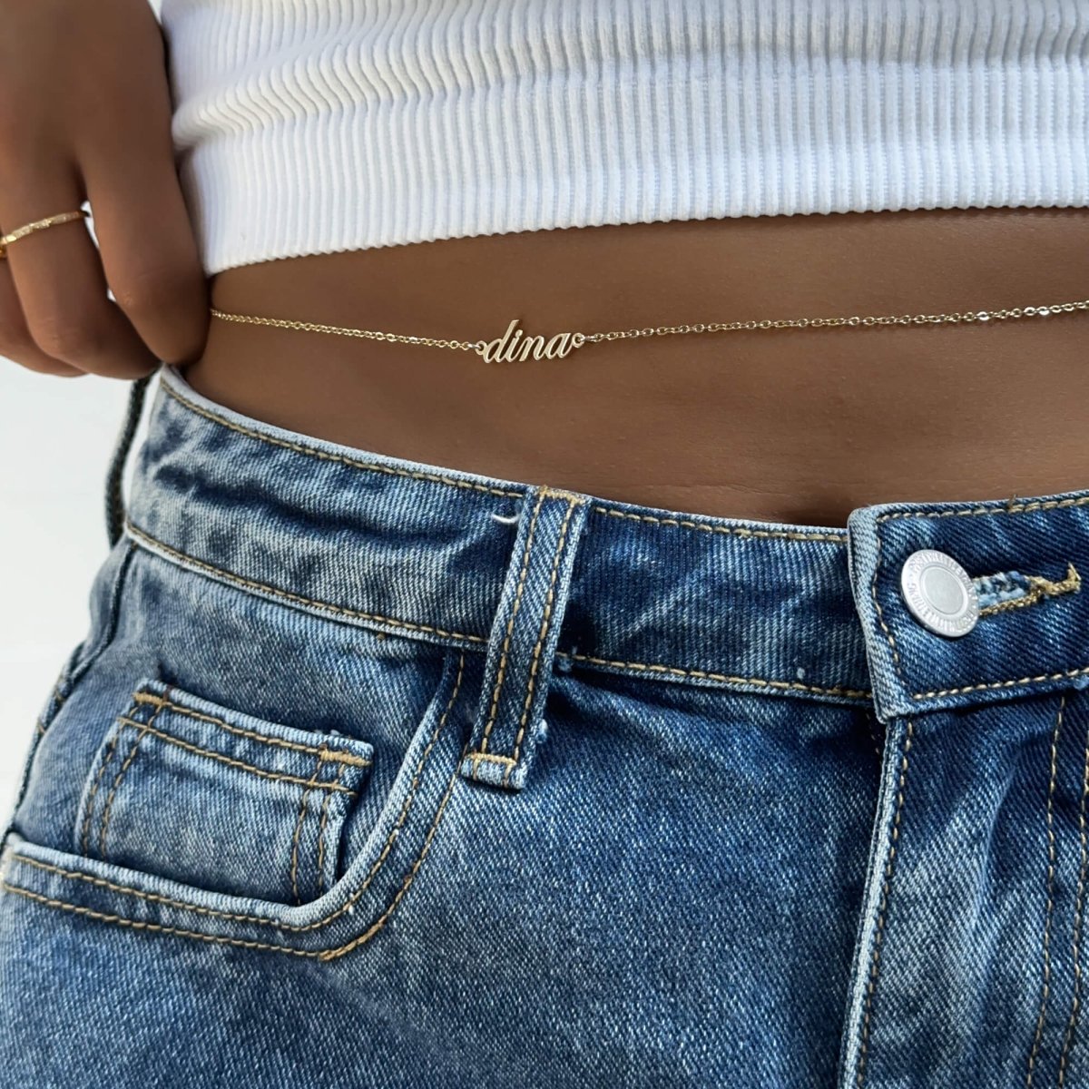 Cali Custom Name Belly Chain - ISMI JEWELS