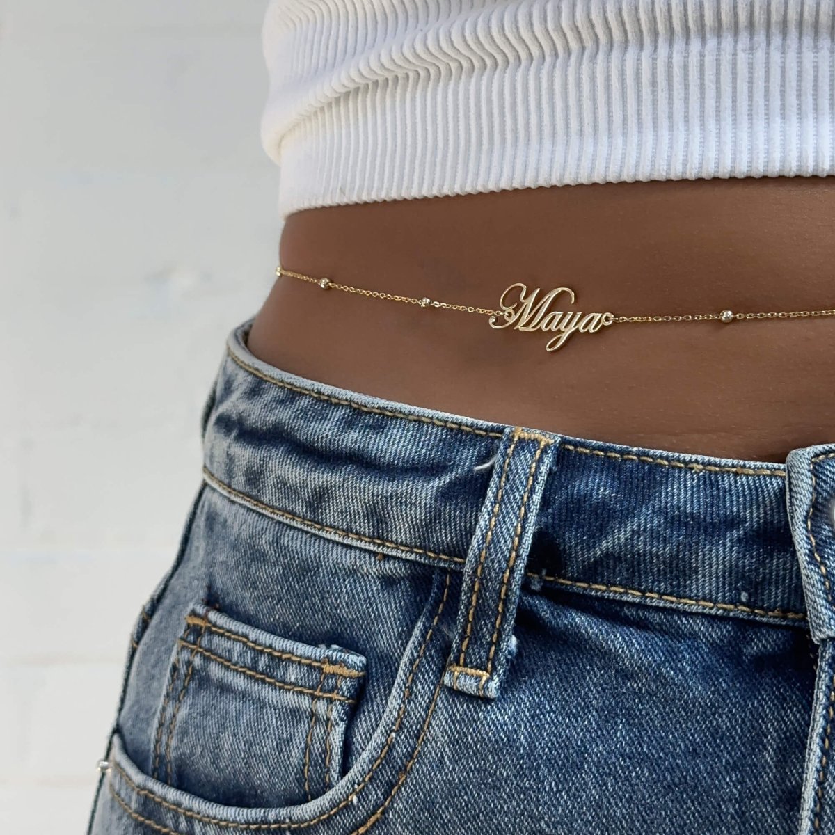 Cali Custom Name Belly Chain - ISMI JEWELS