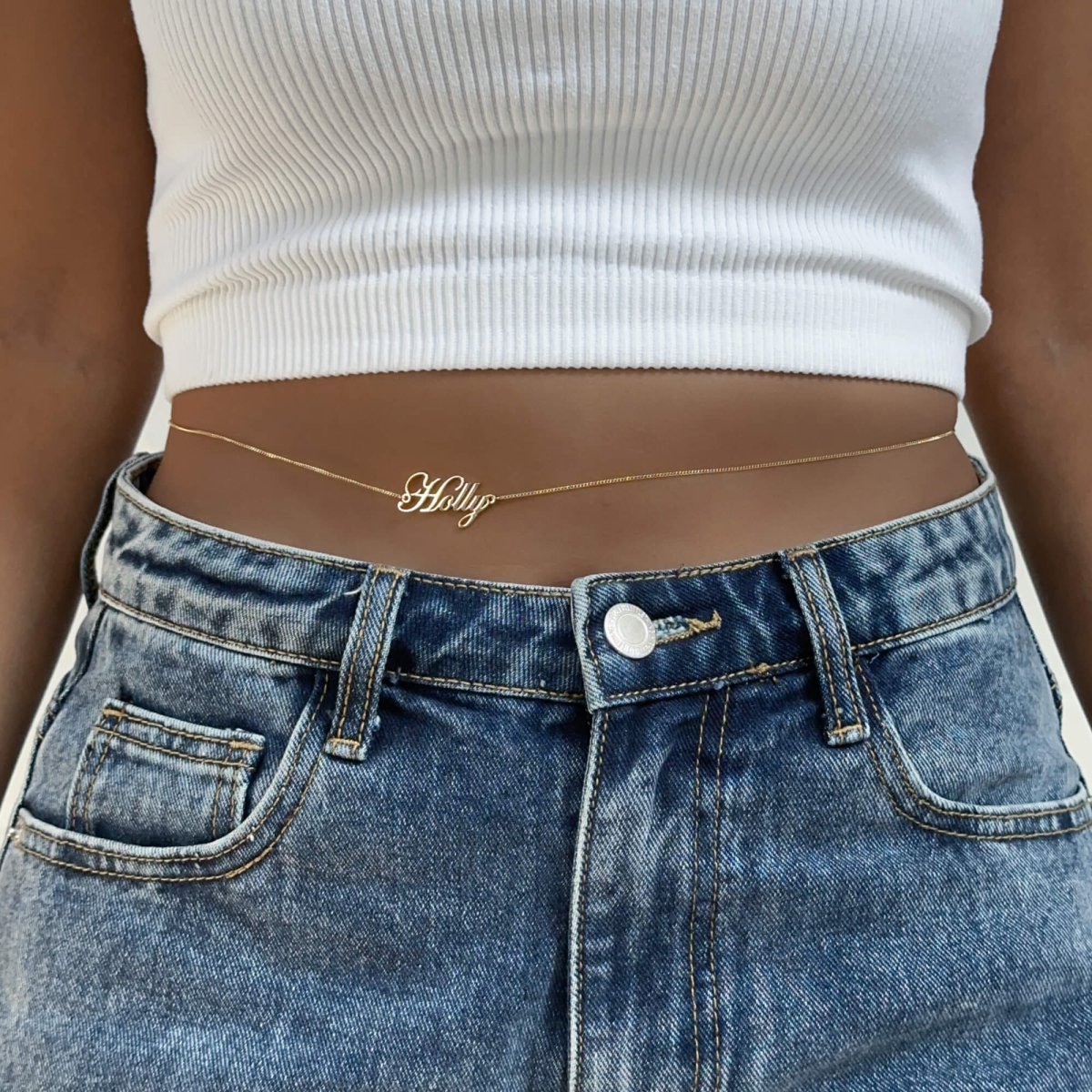 Cali Custom Name Belly Chain - ISMI JEWELS
