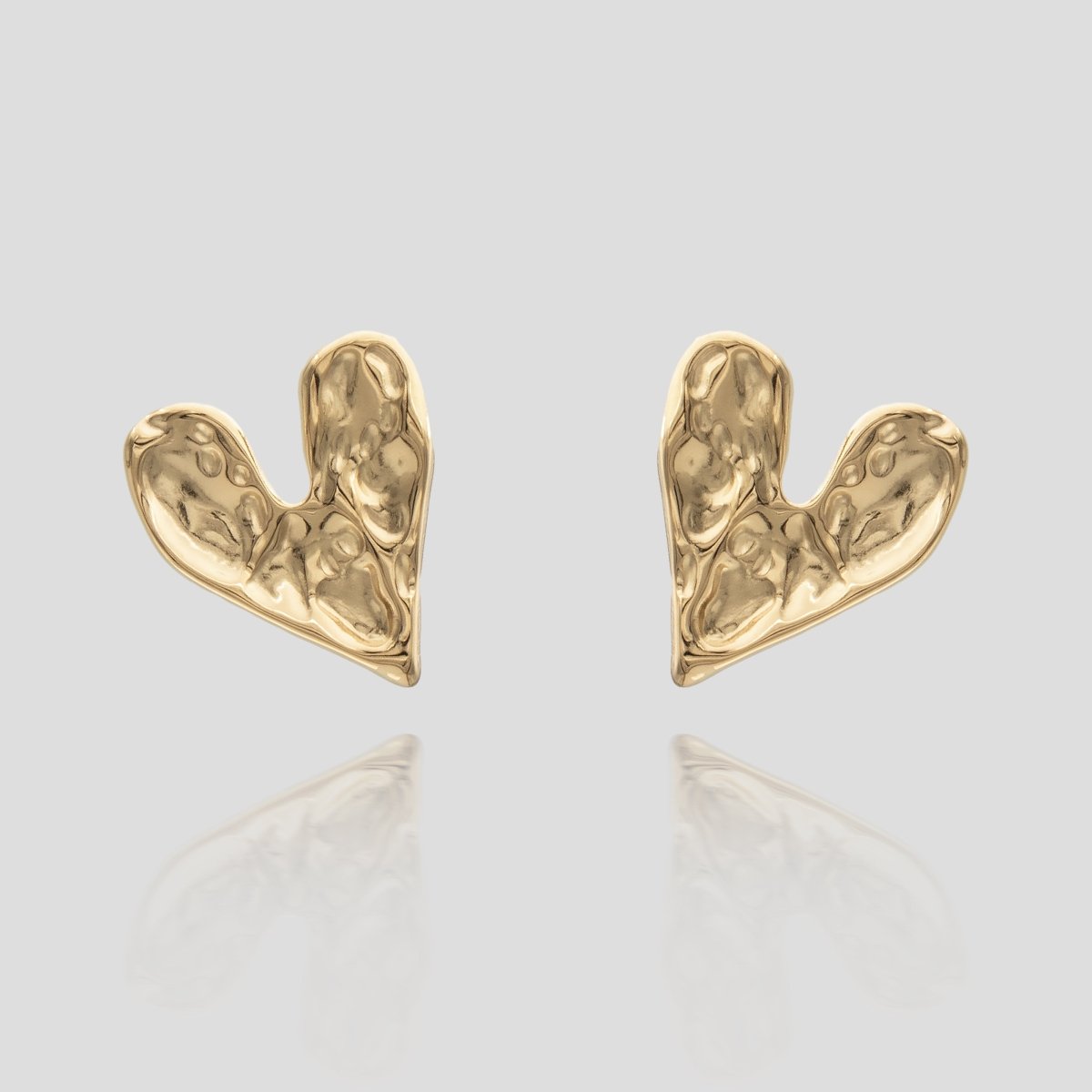 Cari Hammered Heart Earrings - ISMI JEWELS