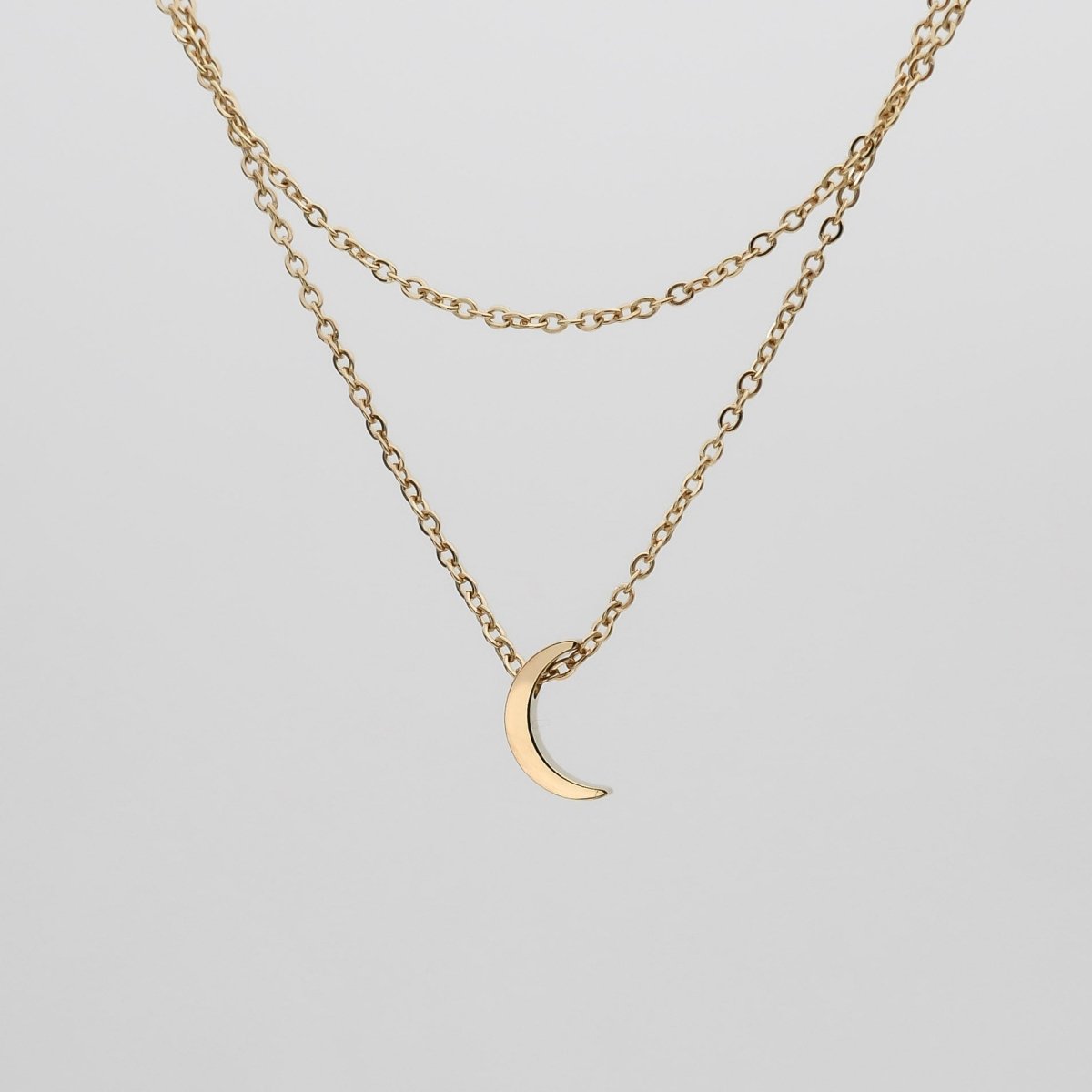 Celine Layered Moon Necklace - ISMI JEWELS