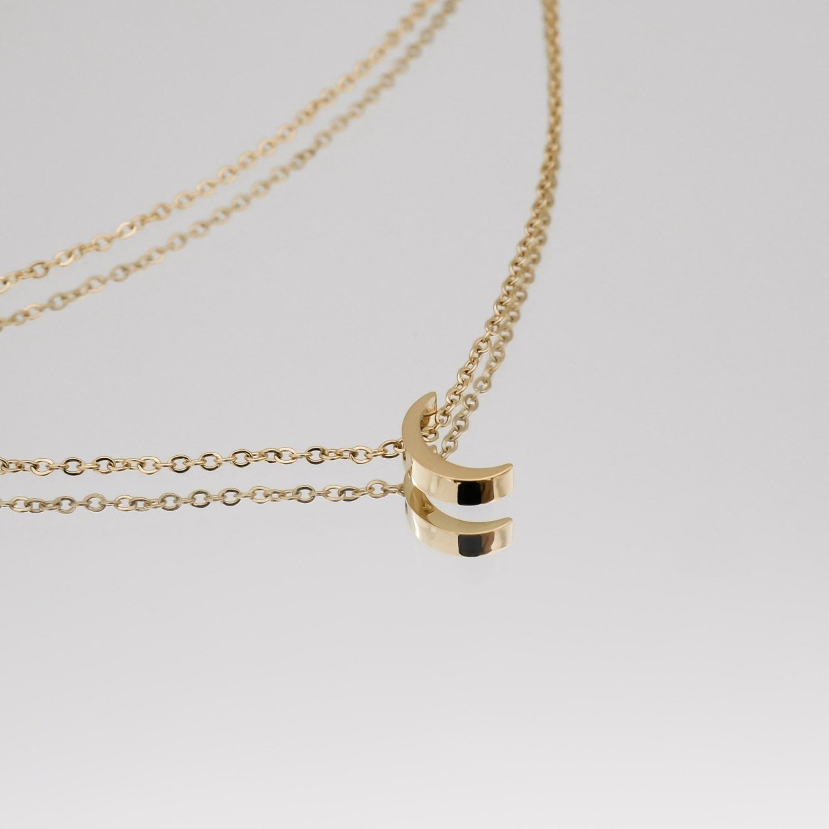 Celine Layered Moon Necklace - ISMI JEWELS
