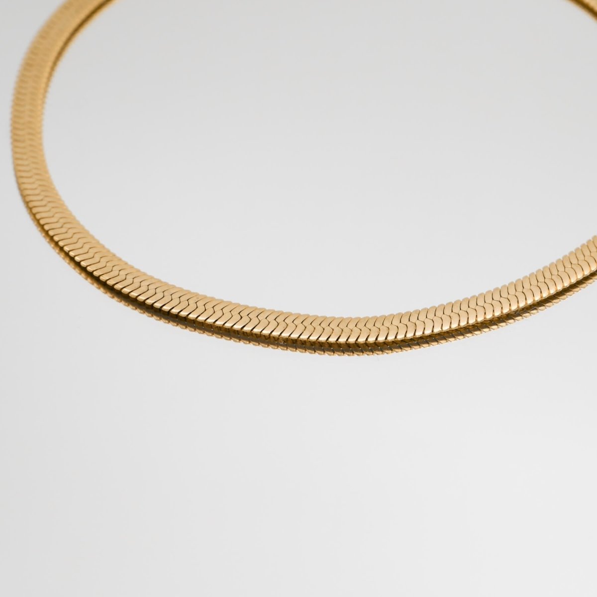Chunky Herringbone Snake Necklace - ISMI JEWELS