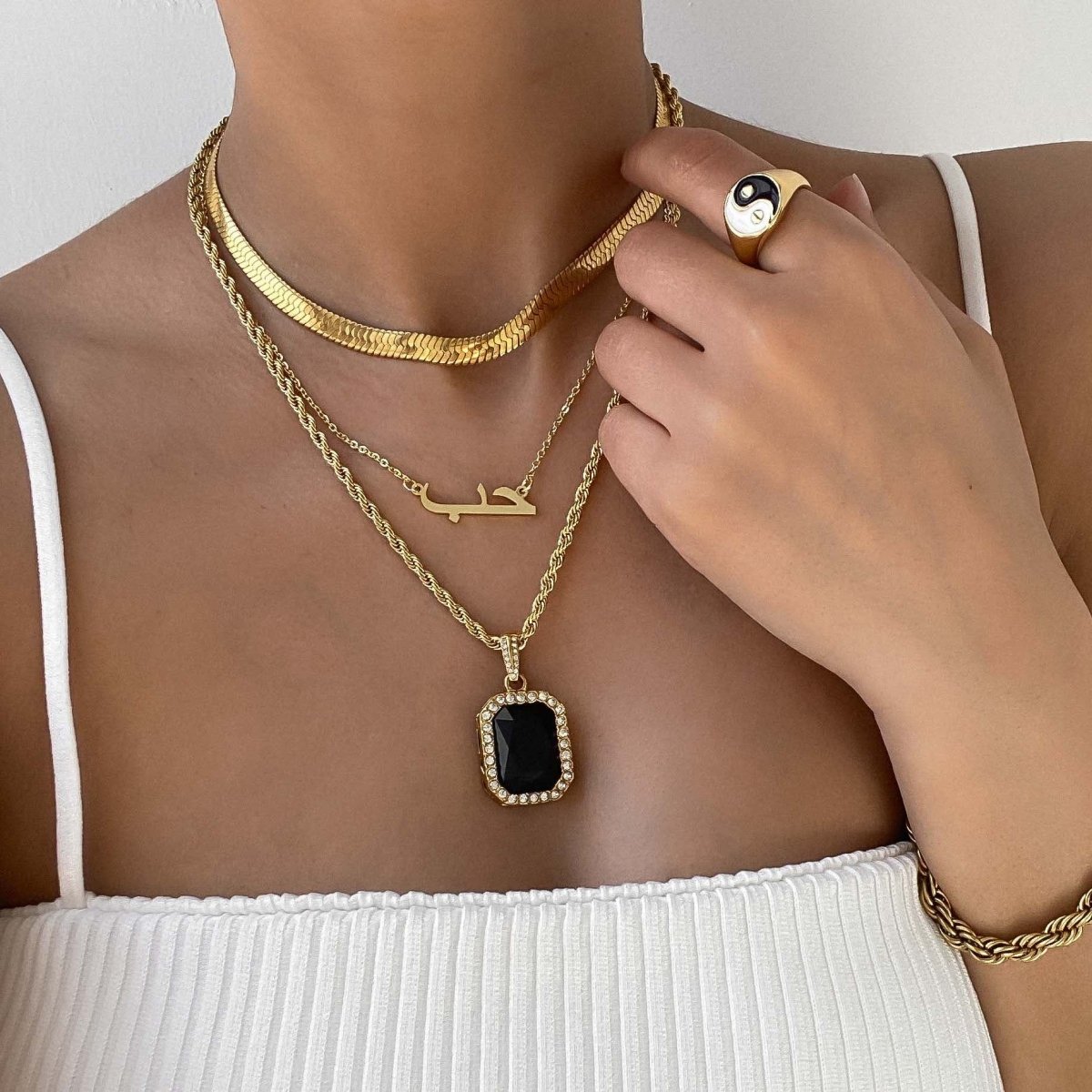 Chunky Herringbone Snake Necklace - ISMI JEWELS