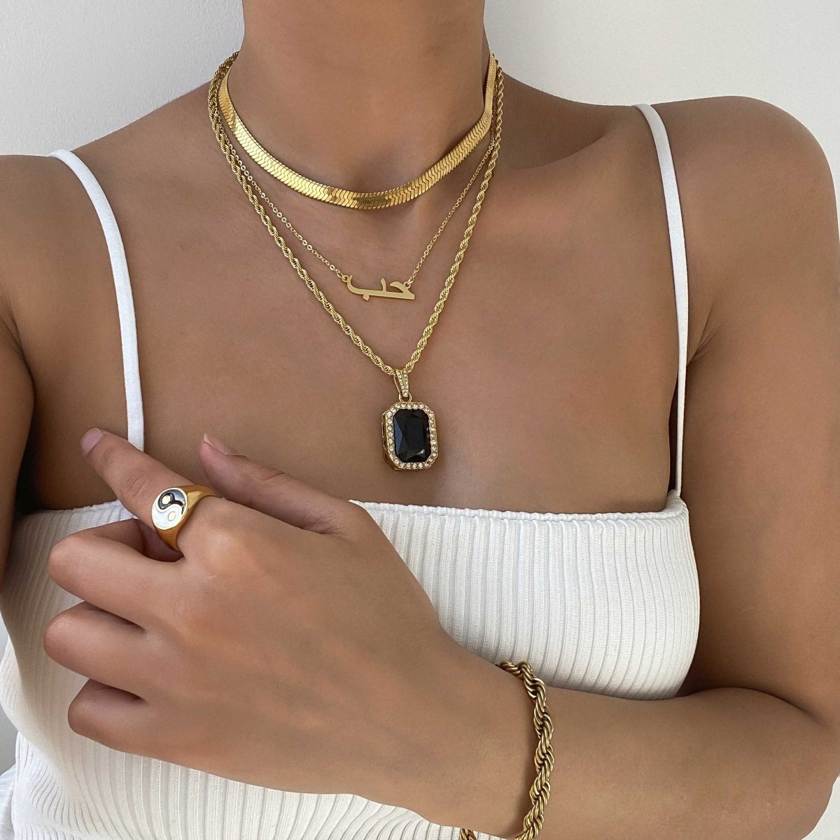 Chunky Herringbone Snake Necklace - ISMI JEWELS