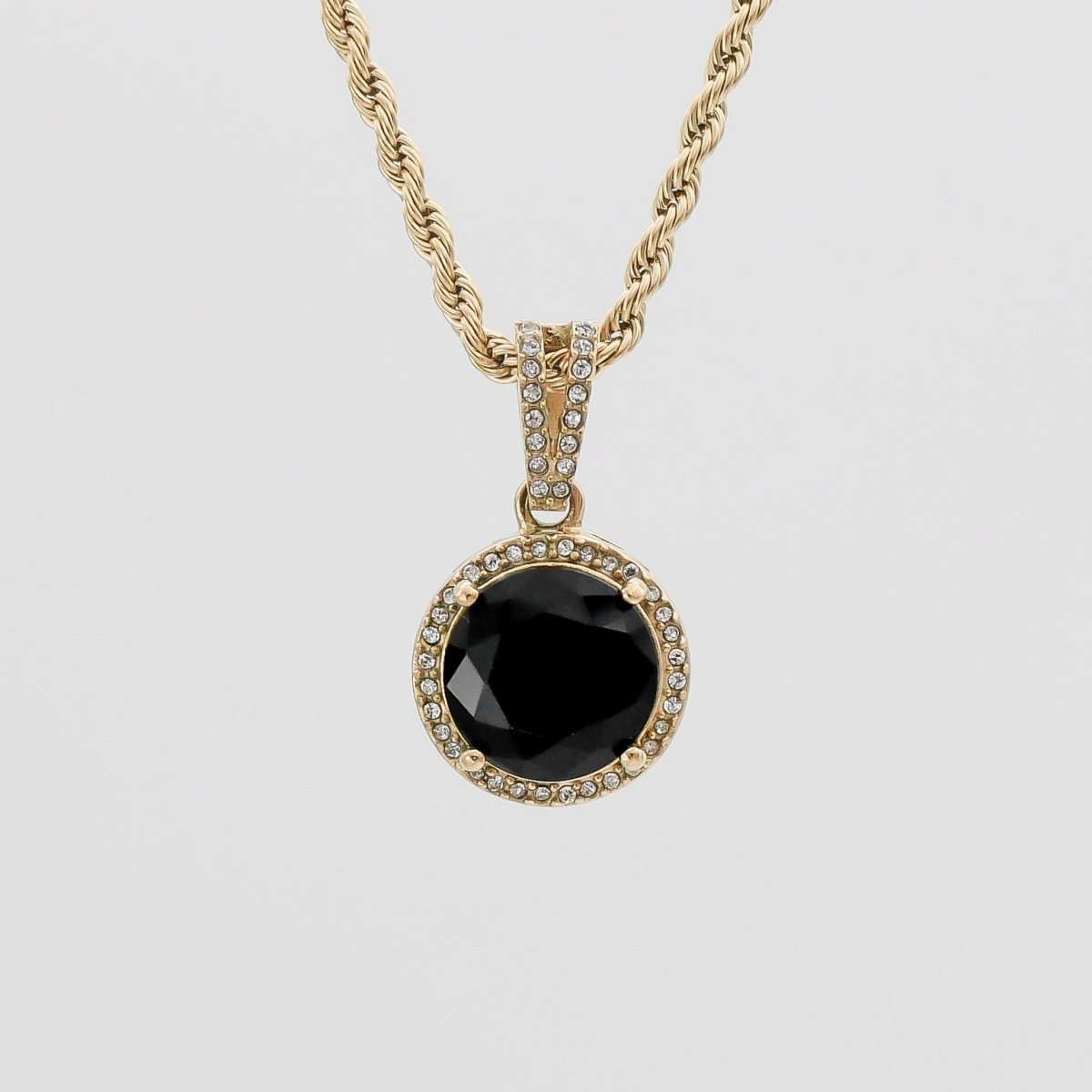 Clarissa Onyx Round Necklace - ISMI JEWELS