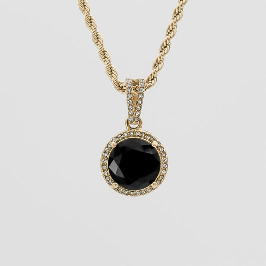 Clarissa Onyx Round Necklace - ISMI JEWELS