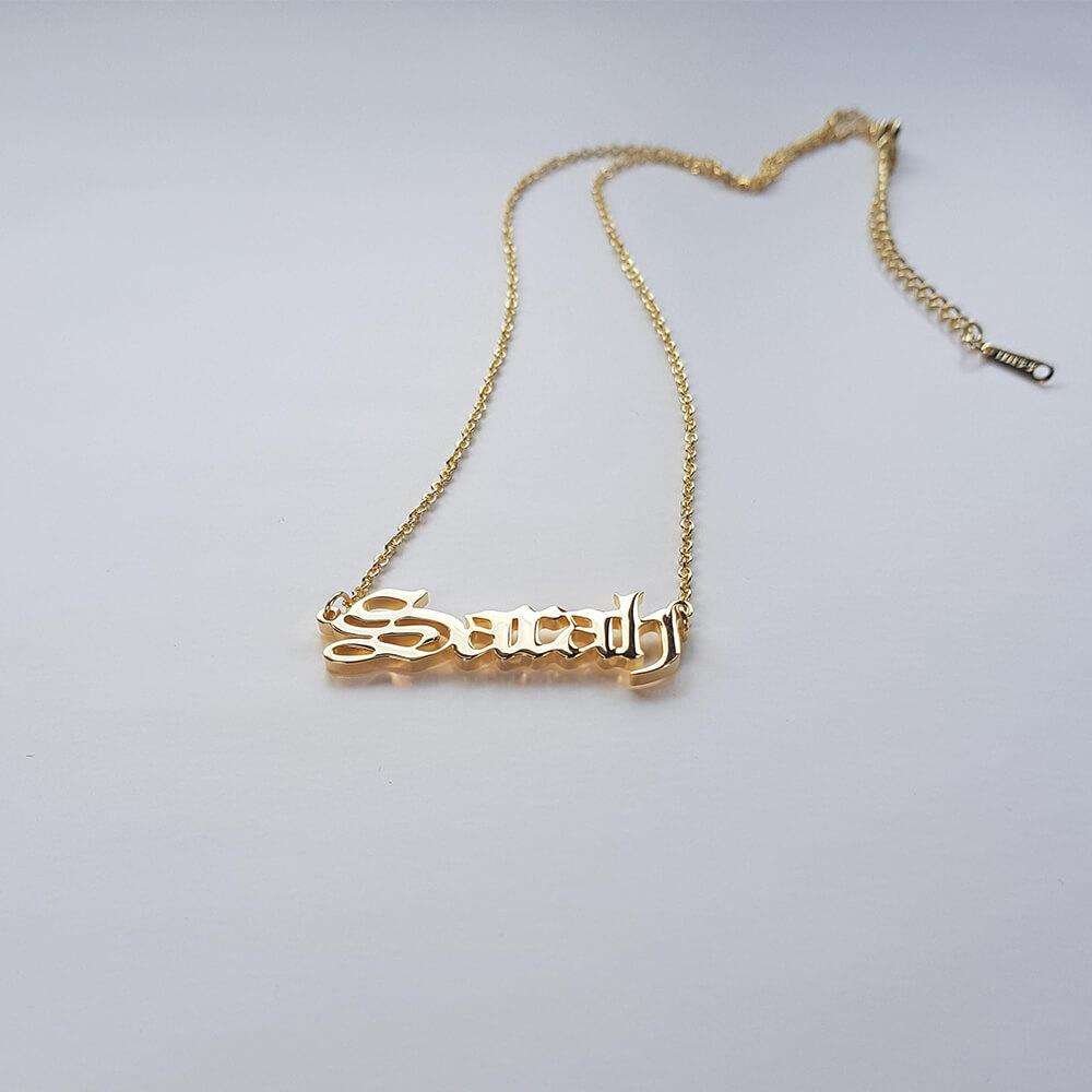 Classic Name Plate Necklace - ISMI JEWELS