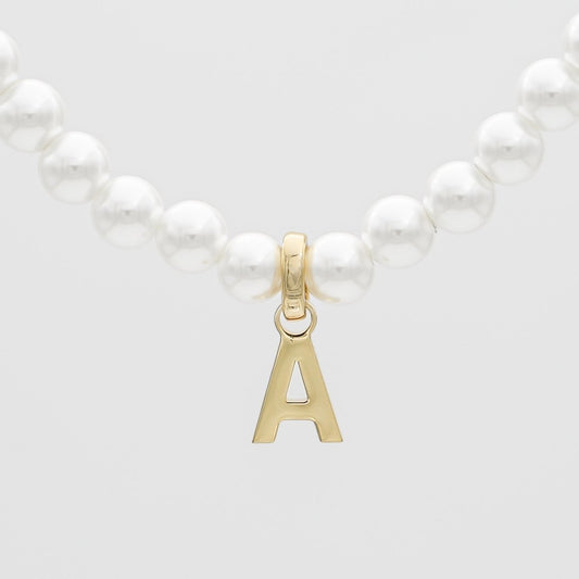 Classic Pearl Initial Necklace - ISMI JEWELS