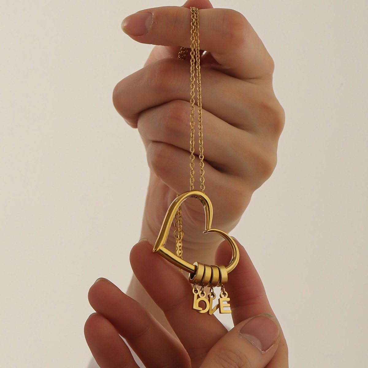 Custom Heart with Dangling Charms - ISMI JEWELS