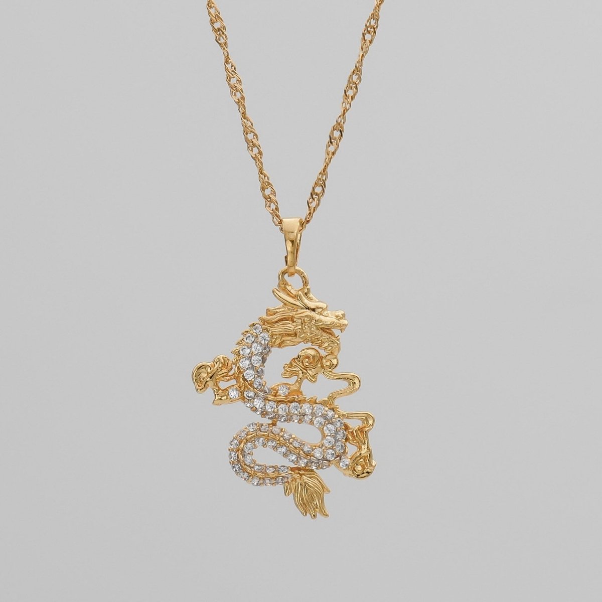 CZ Dragon Necklace - ISMI JEWELS