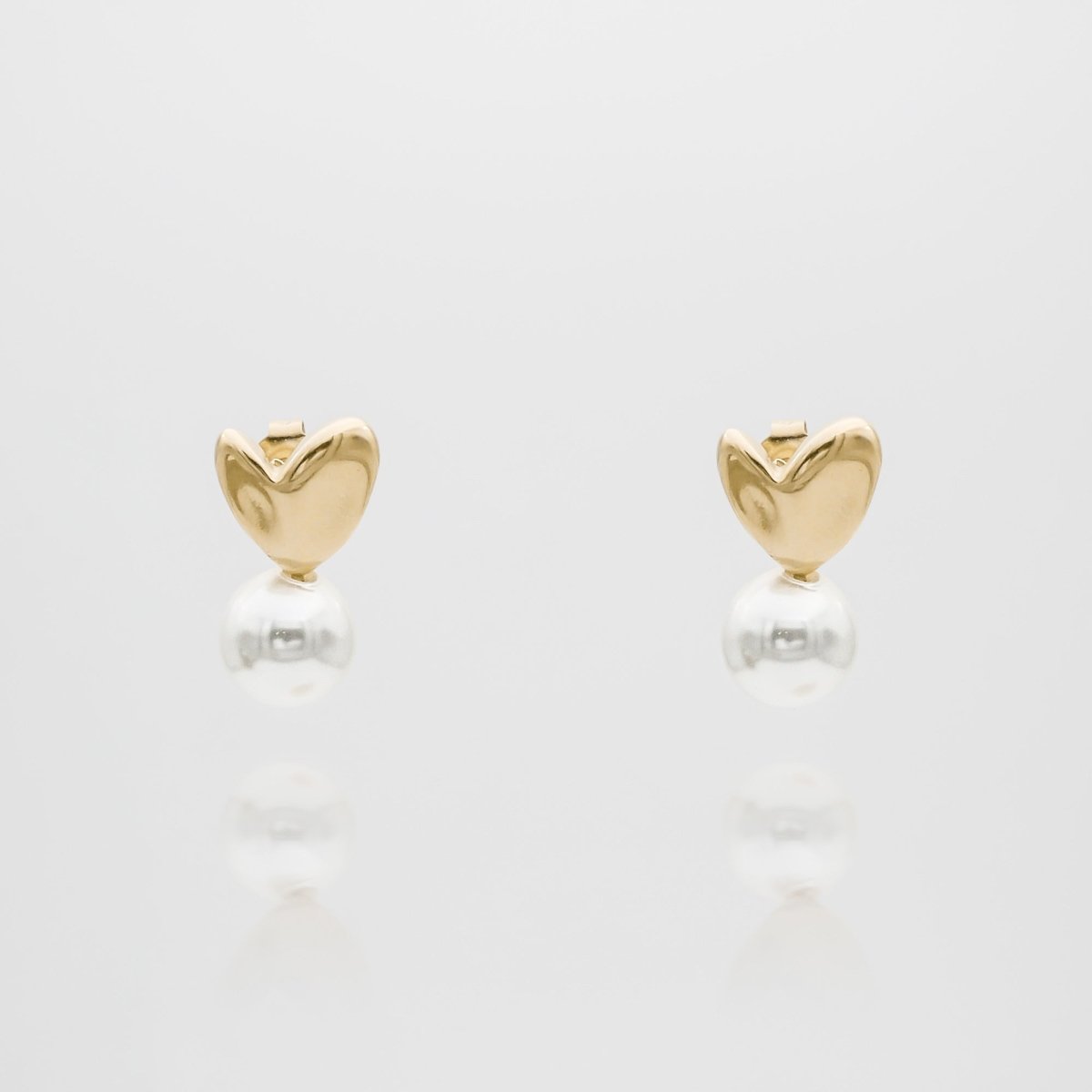 Demi Heart & Pearl Earrings - ISMI JEWELS