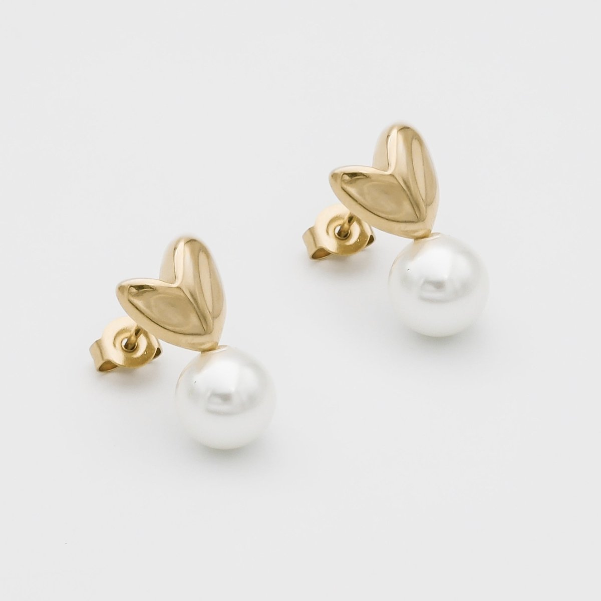 Demi Heart & Pearl Earrings - ISMI JEWELS