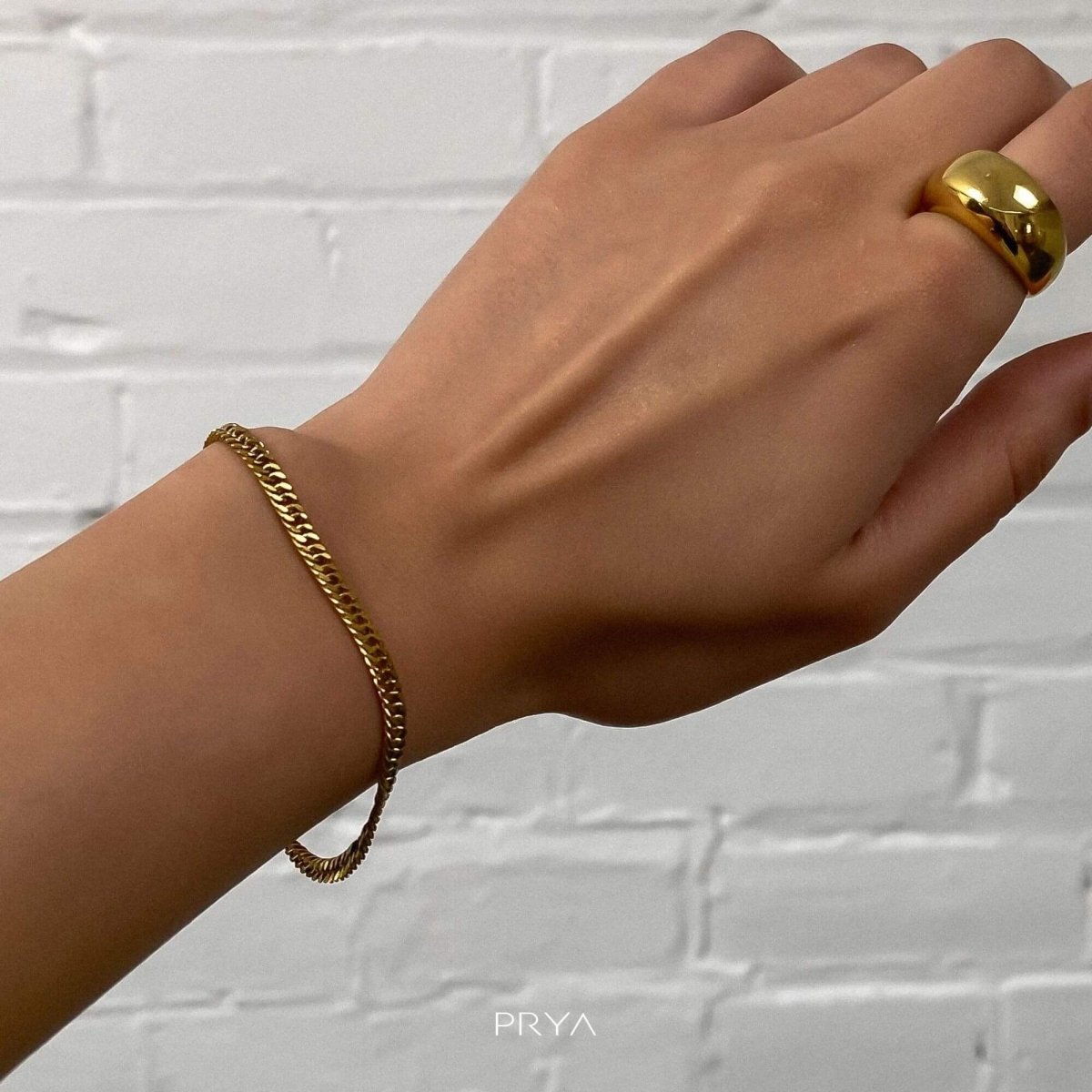 Double Link Curb Chain Bracelet - ISMI JEWELS