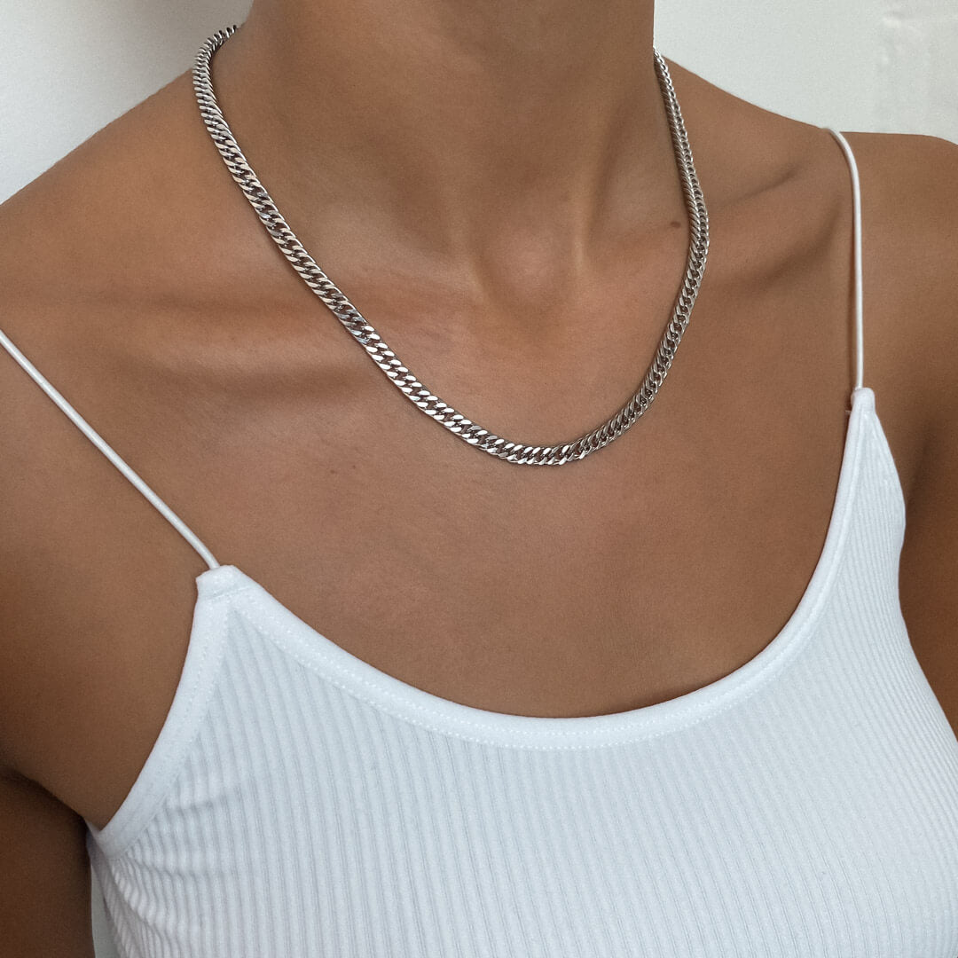 Double Link Curb Chain | Silver - ISMI JEWELS
