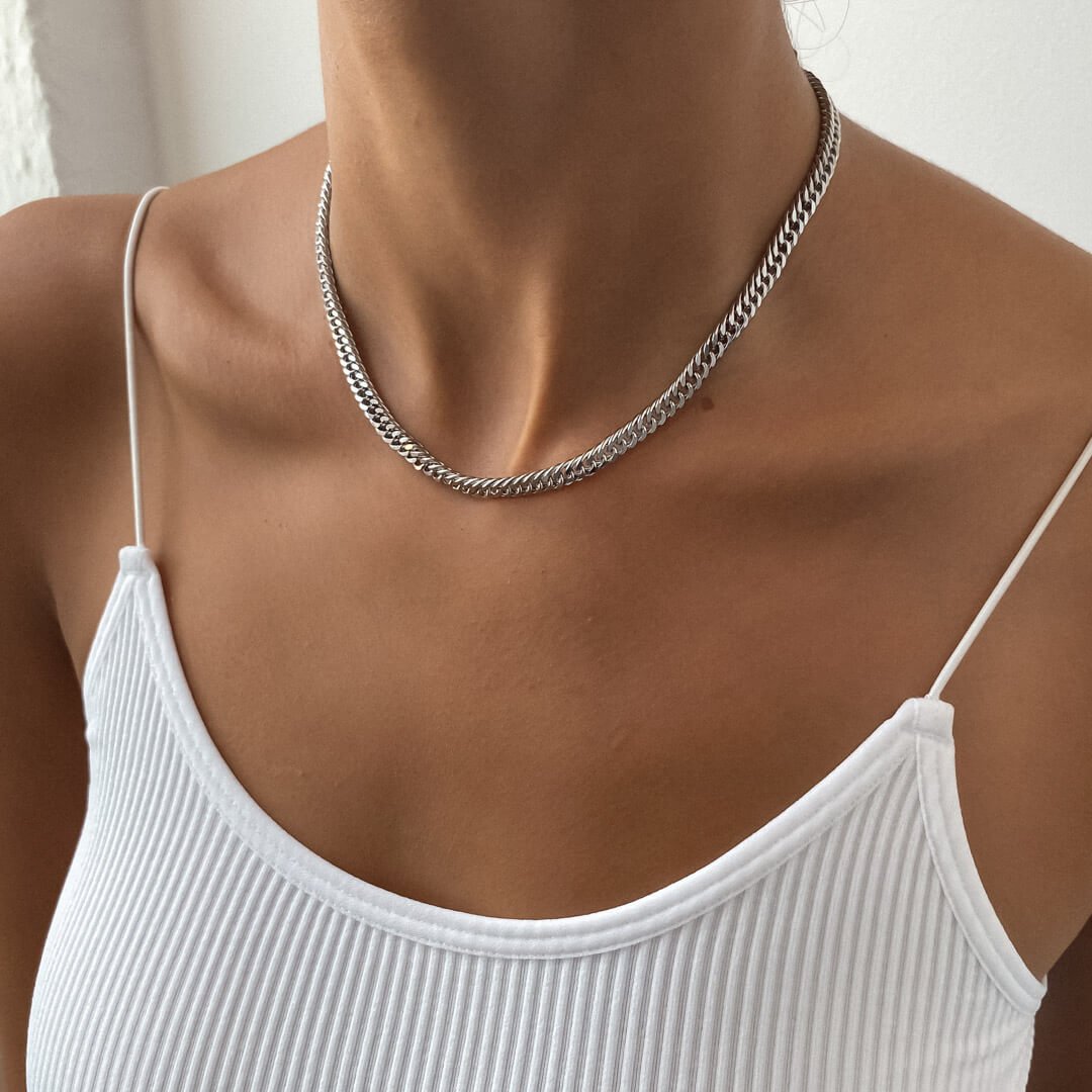 Double Link Curb Chain | Silver - ISMI JEWELS