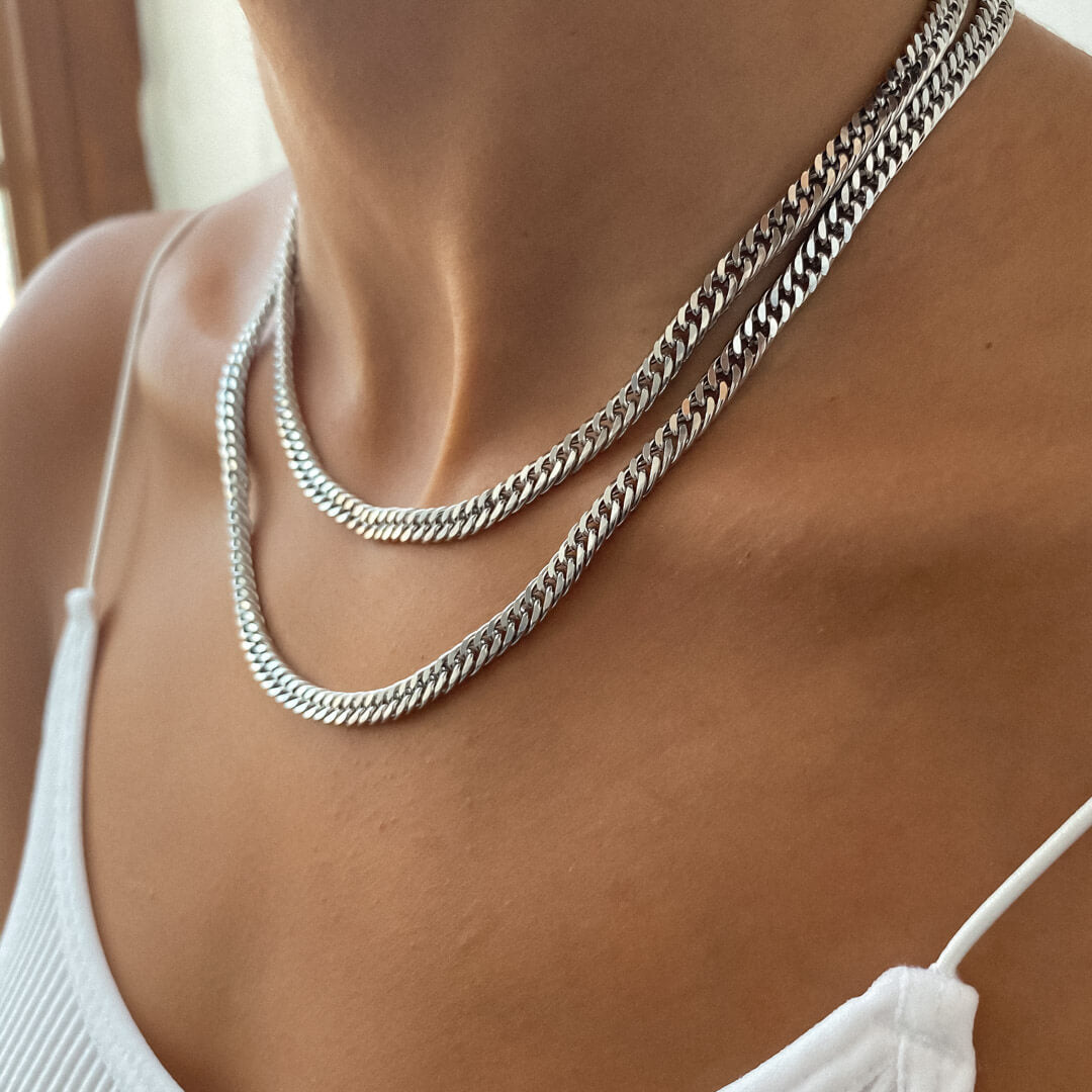 Double Link Curb Chain | Silver - ISMI JEWELS