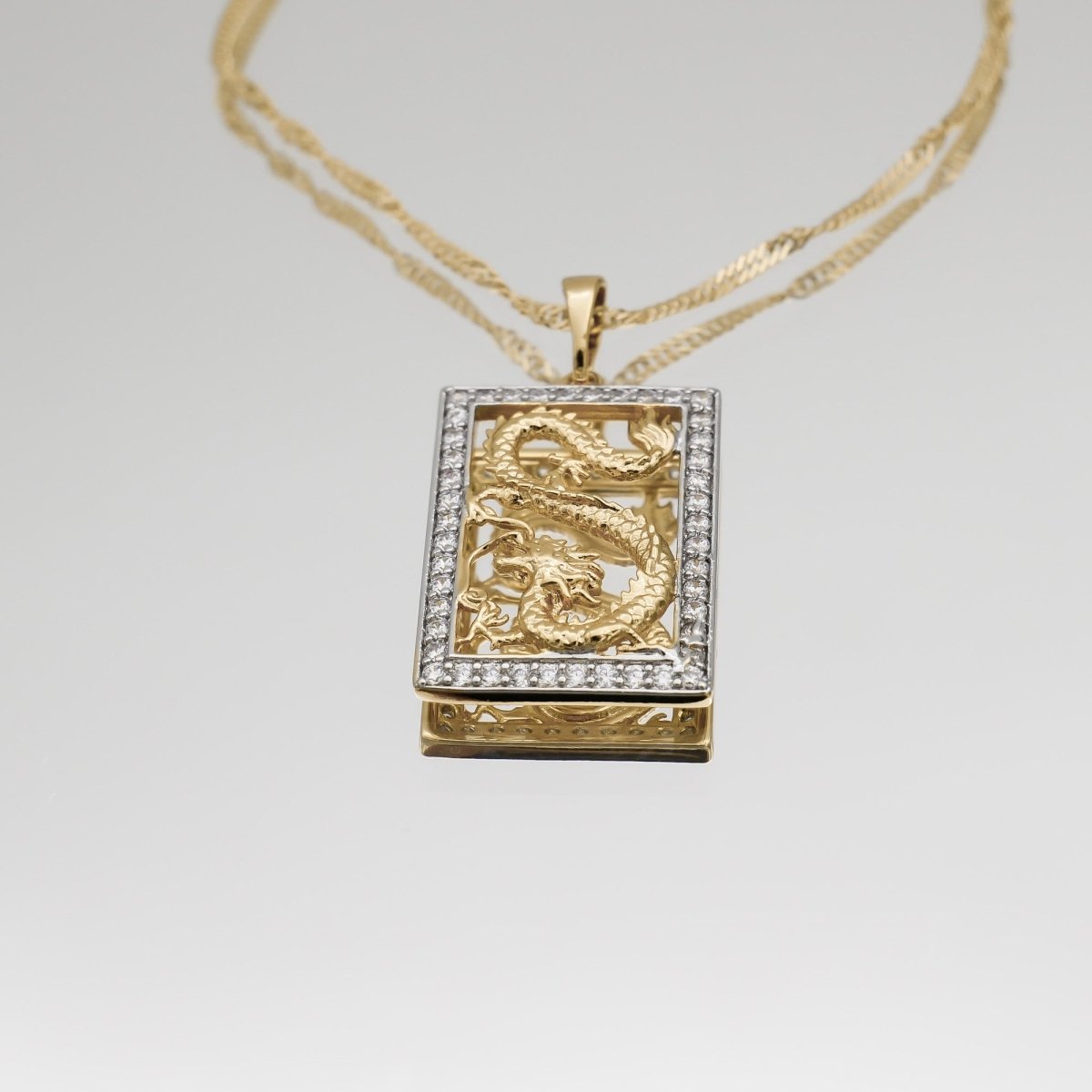 Dragon Tablet CZ Necklace - ISMI JEWELS