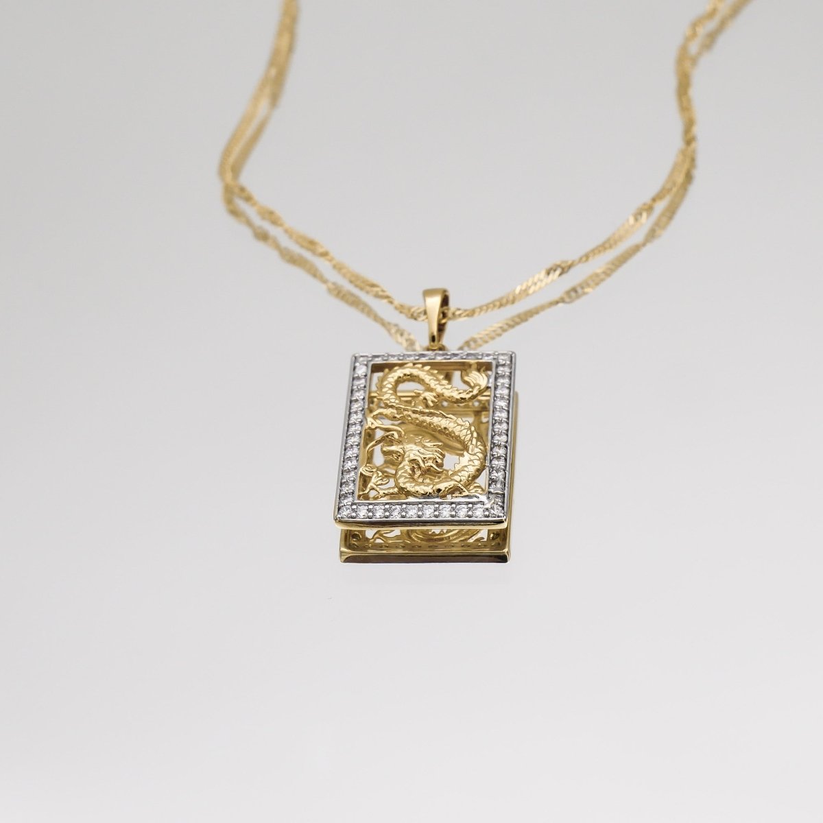 Dragon Tablet CZ Necklace - ISMI JEWELS