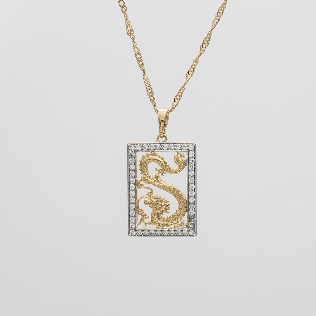 Dragon Tablet CZ Necklace - ISMI JEWELS