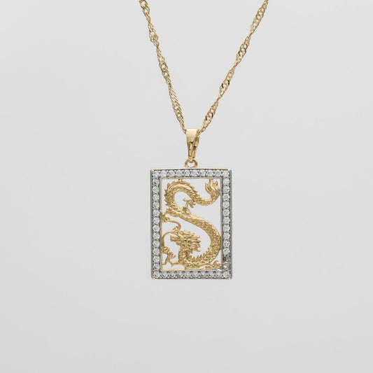 Dragon Tablet CZ Necklace - ISMI JEWELS