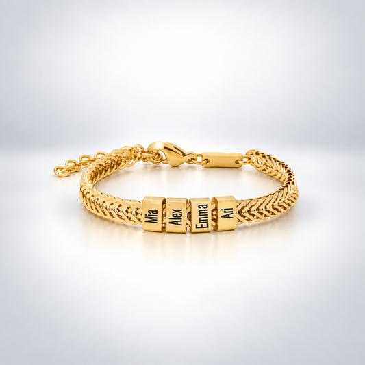 Custom  Men's Bracelet (Engraved with Child's Name)- Meaningful Gift for Father