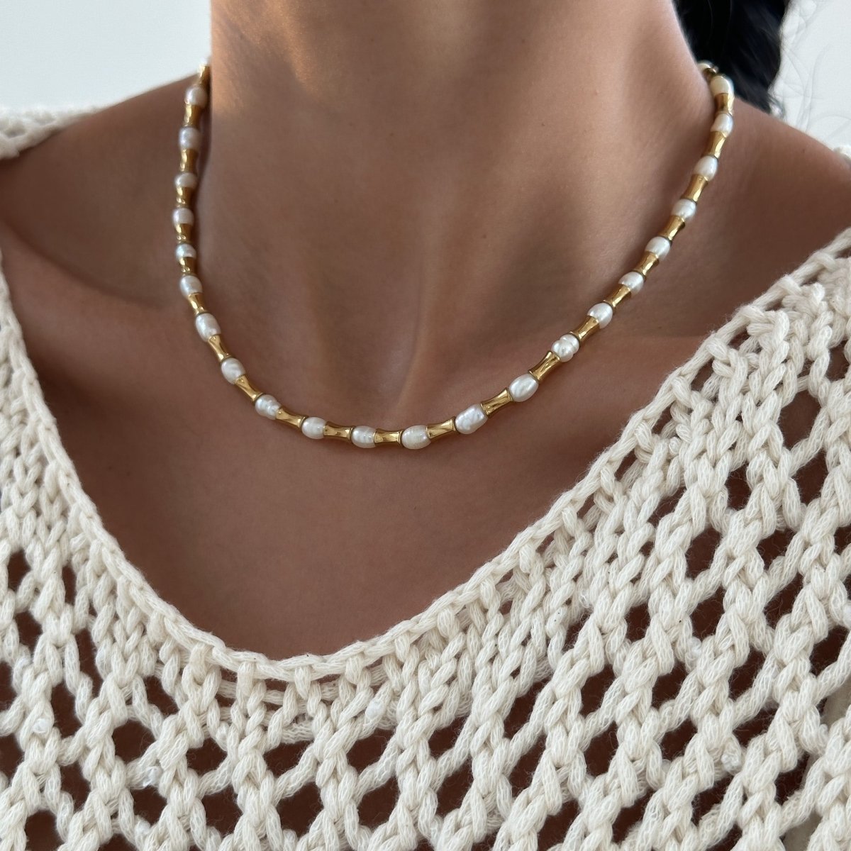 Eden Pearl Bead Necklace - ISMI JEWELS