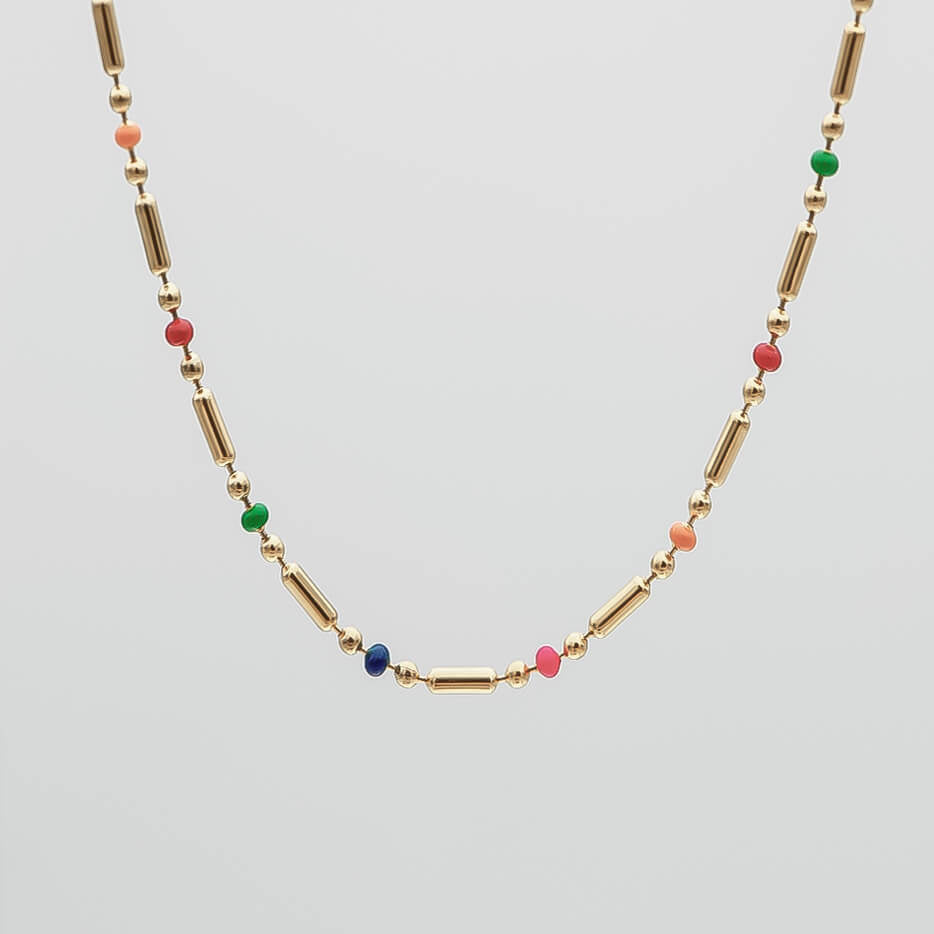 Elsie Rainbow Bead Necklace - ISMI JEWELS
