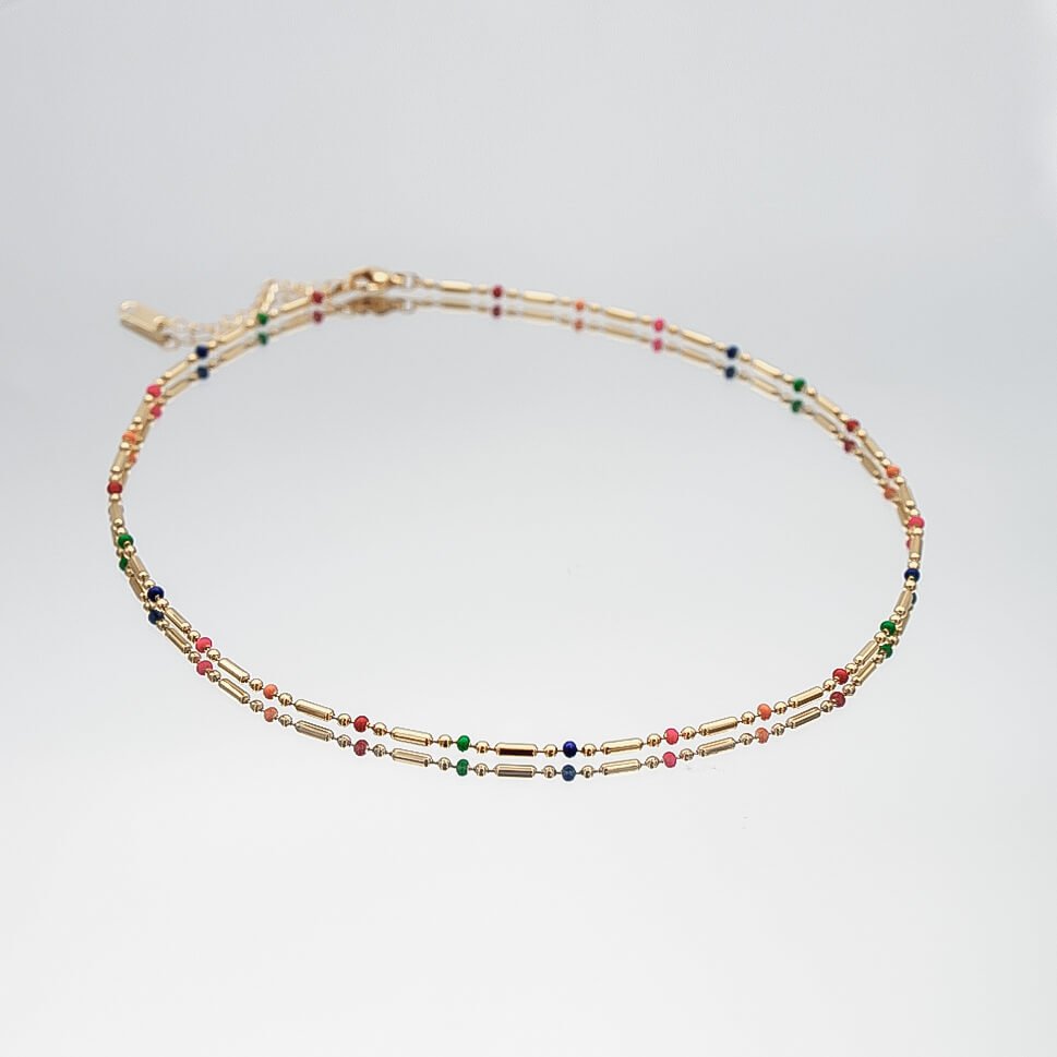 Elsie Rainbow Bead Necklace - ISMI JEWELS