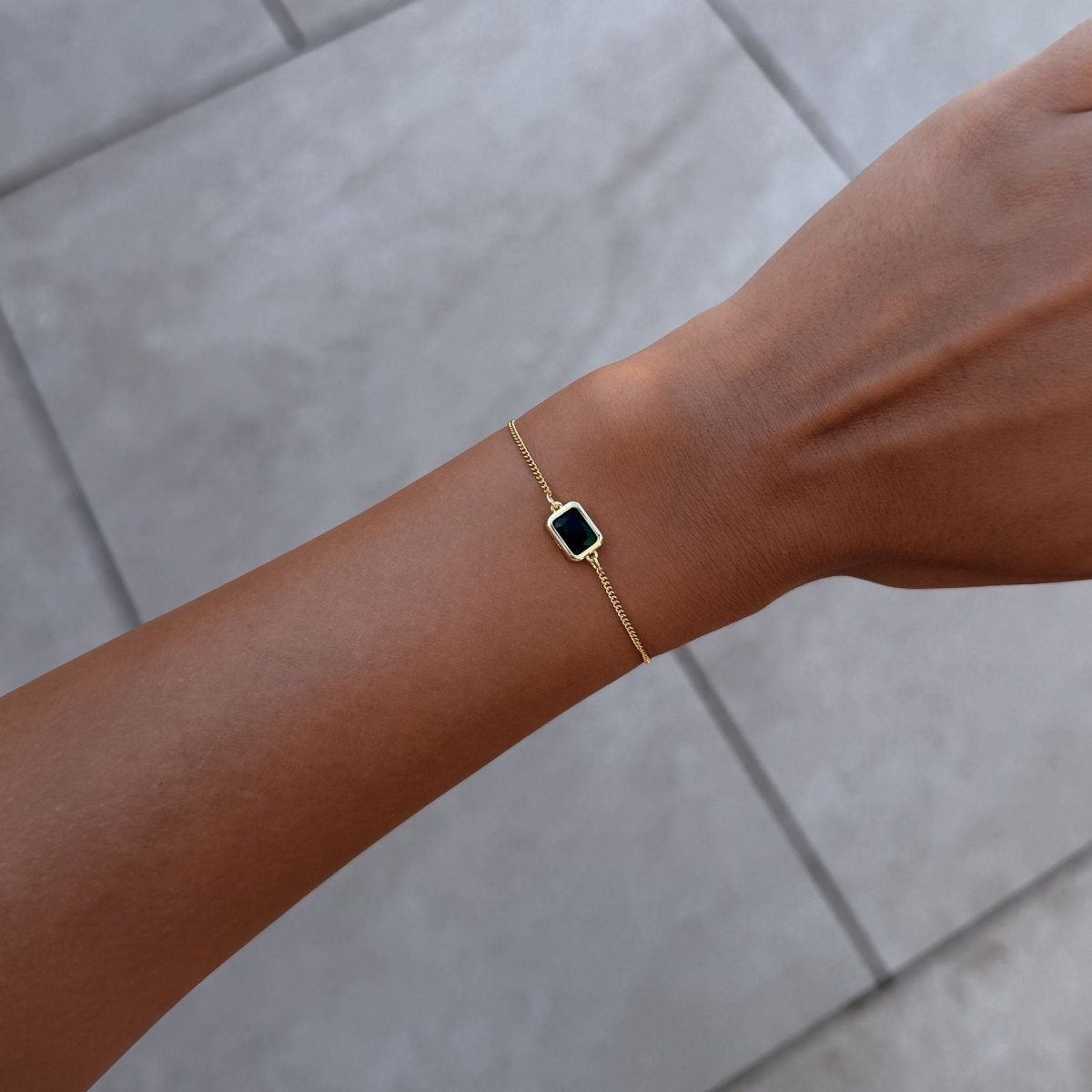 Emerald Cut Birthstone Bracelet - ISMI JEWELS