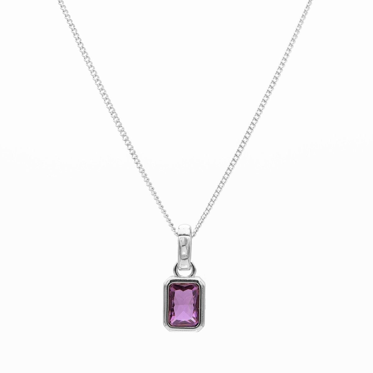 Emerald Cut Birthstone Necklace - ISMI JEWELS