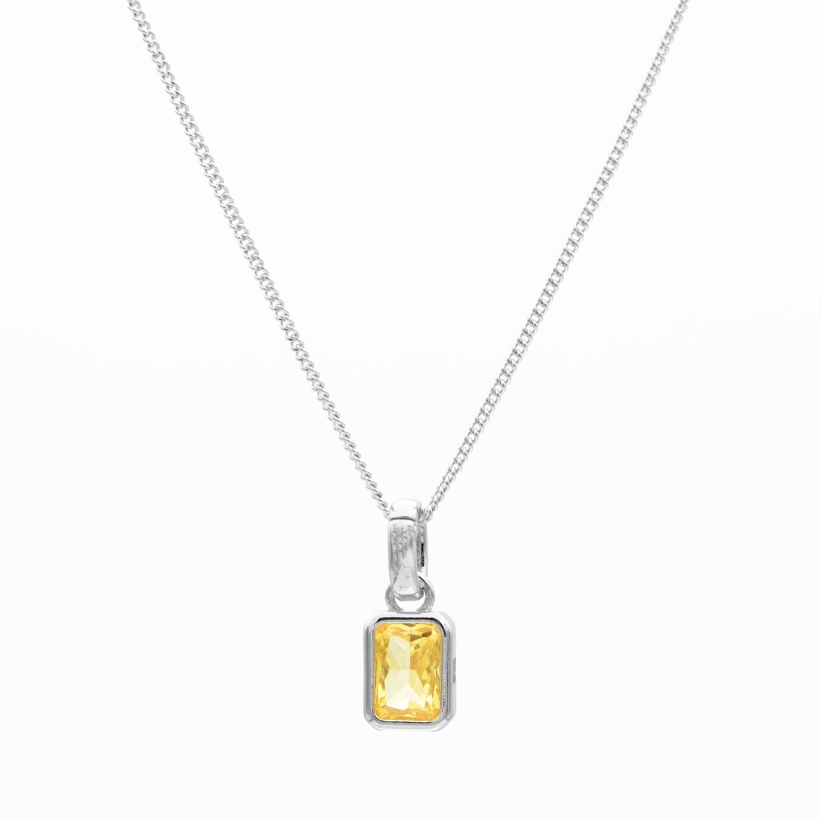 Emerald Cut Birthstone Necklace - ISMI JEWELS