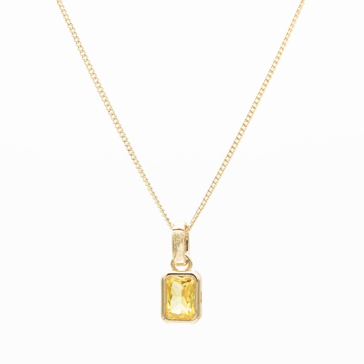 Emerald Cut Birthstone Necklace - ISMI JEWELS