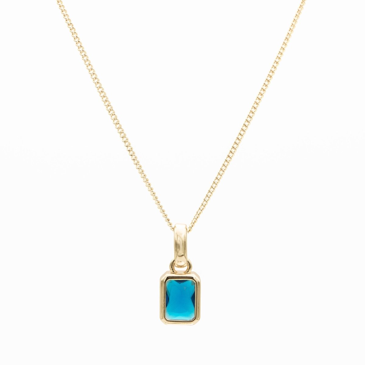 Emerald Cut Birthstone Necklace - ISMI JEWELS