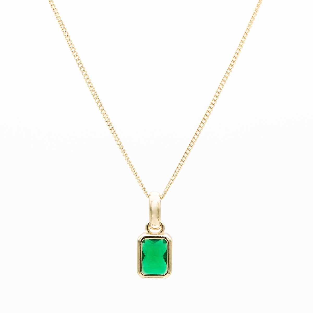 Emerald Cut Birthstone Necklace - ISMI JEWELS