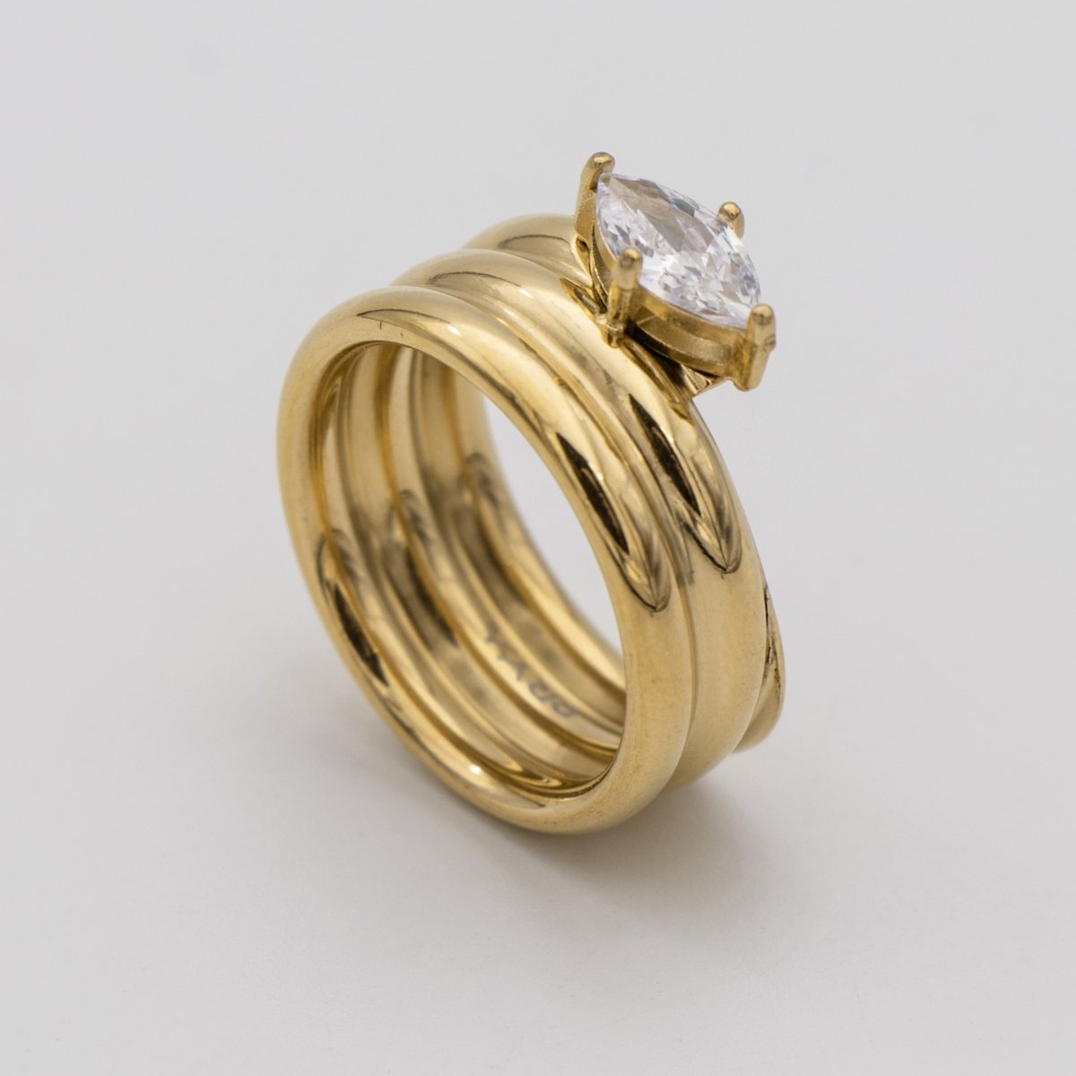 Emilia Double Band Stone Ring - ISMI JEWELS