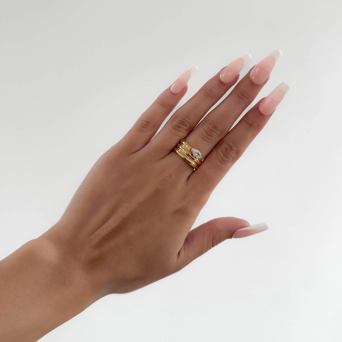 Emilia Double Band Stone Ring - ISMI JEWELS