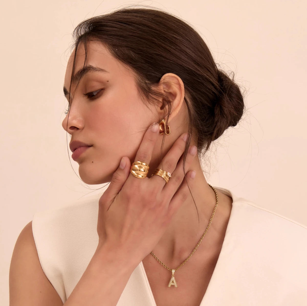 Emilia Double Band Stone Ring - ISMI JEWELS
