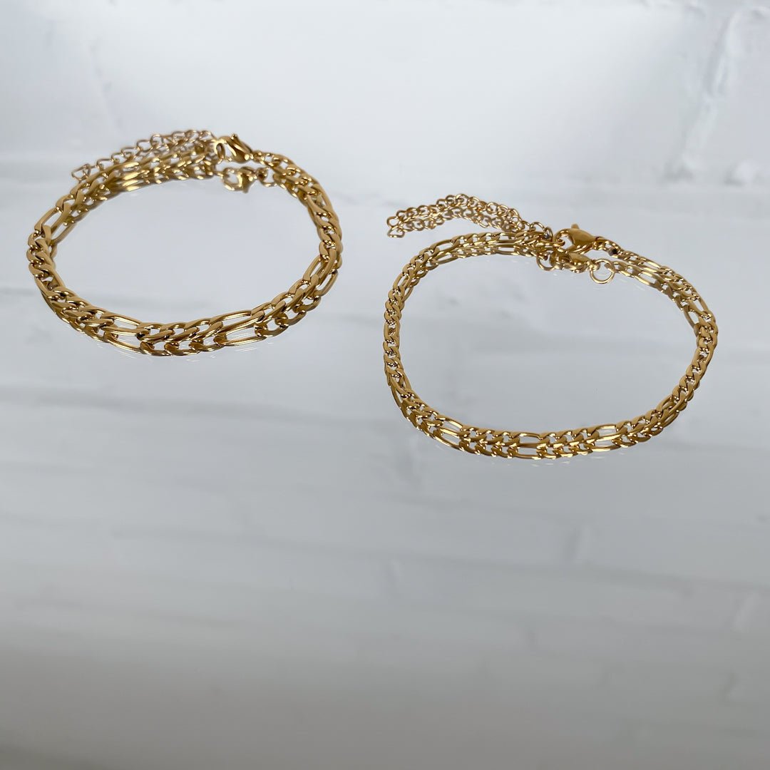 Figaro Chain Anklet Gold - ISMI JEWELS