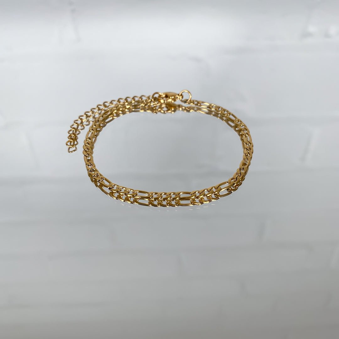 Figaro Chain Anklet Gold - ISMI JEWELS