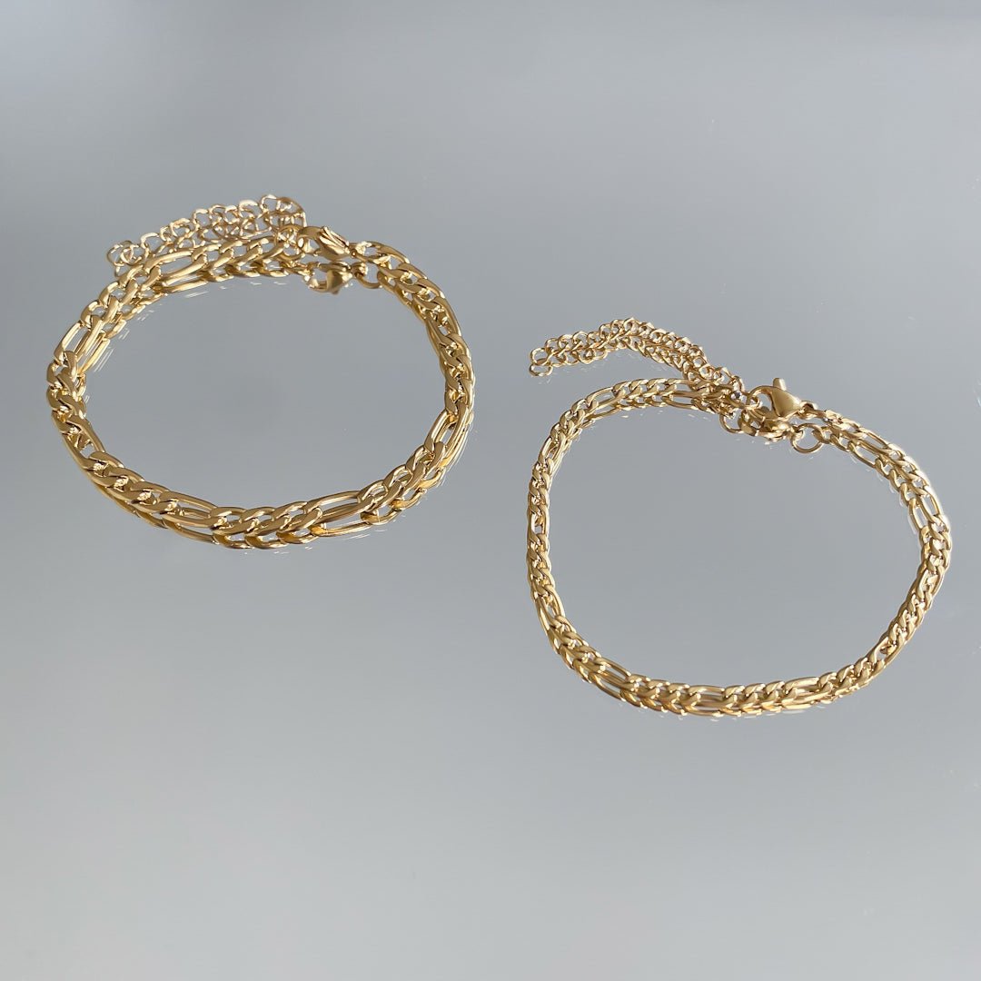 Figaro Chain Anklet Gold - ISMI JEWELS