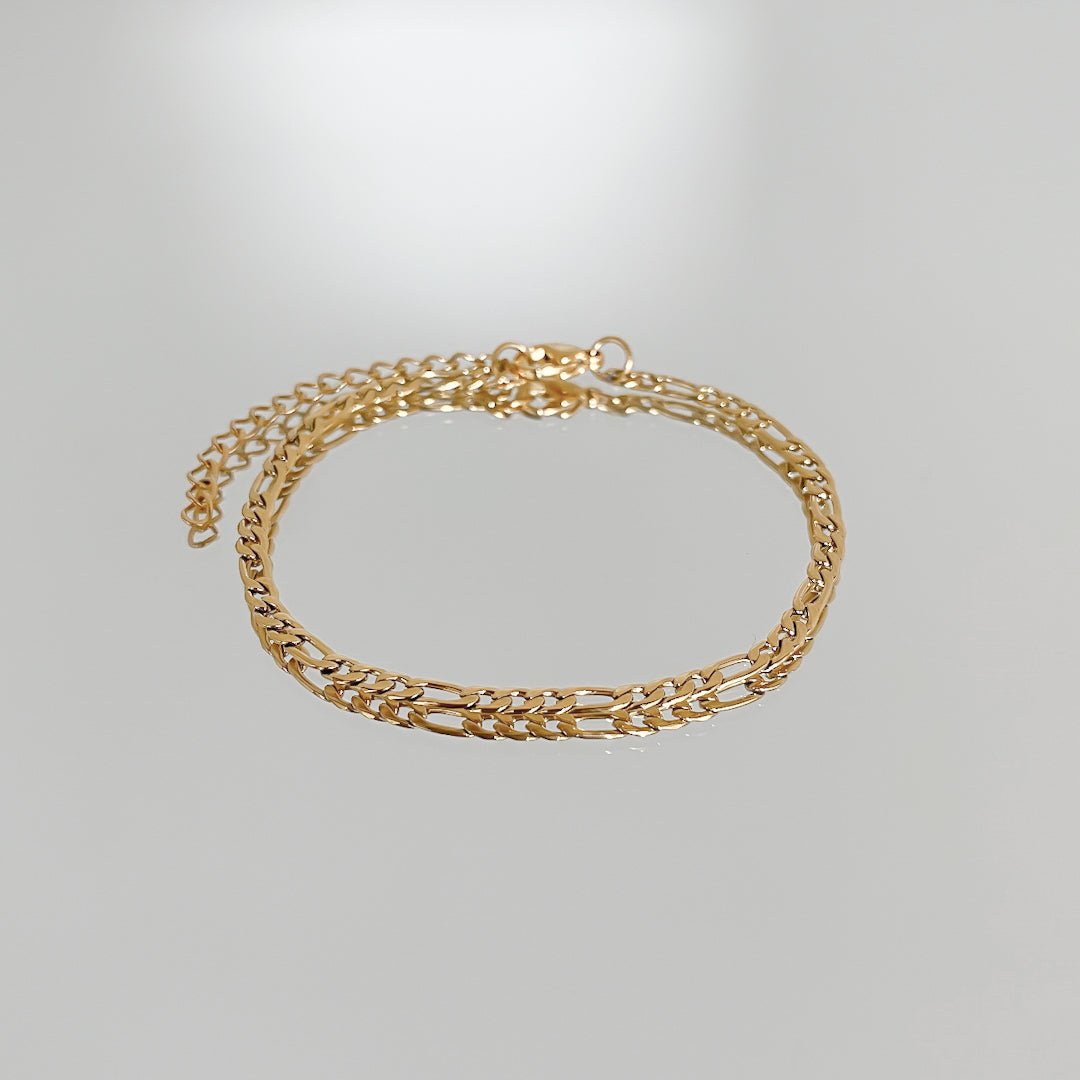 Figaro Chain Anklet Gold - ISMI JEWELS
