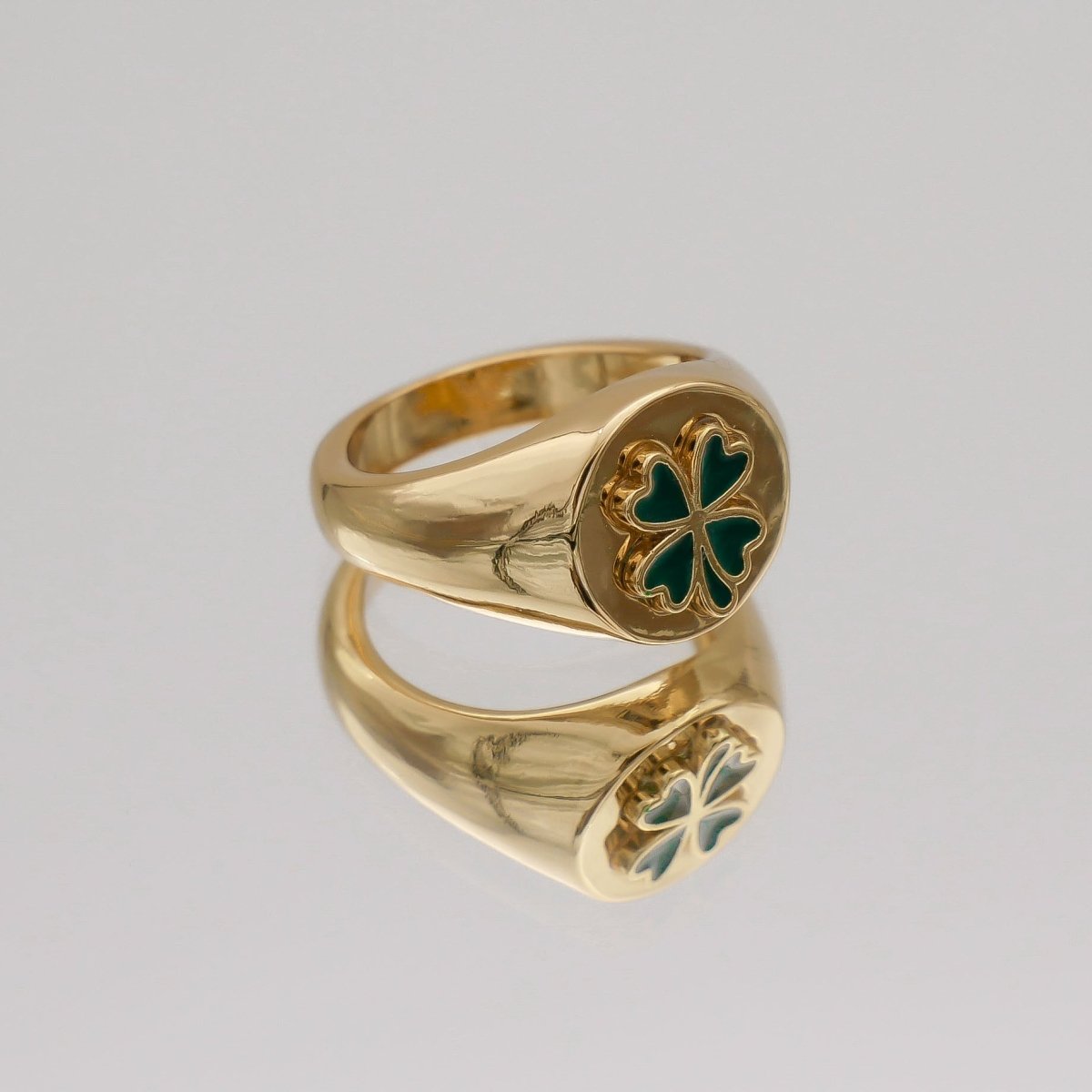 Four Leaf Clover Signet Ring - ISMI JEWELS