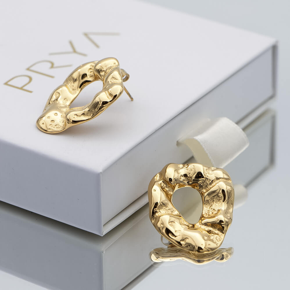 Gizelle Hammered Earrings - ISMI JEWELS