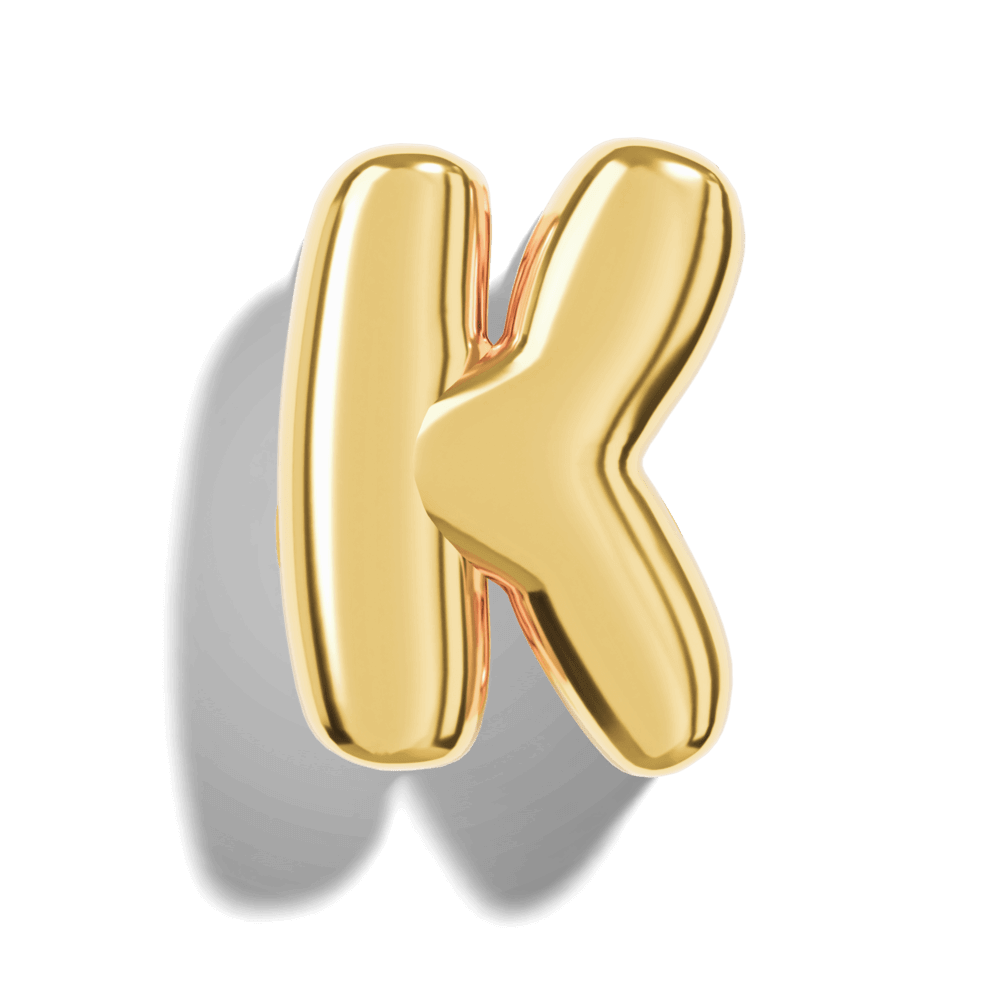 Gold Bubble Letter Charms - ISMI JEWELS