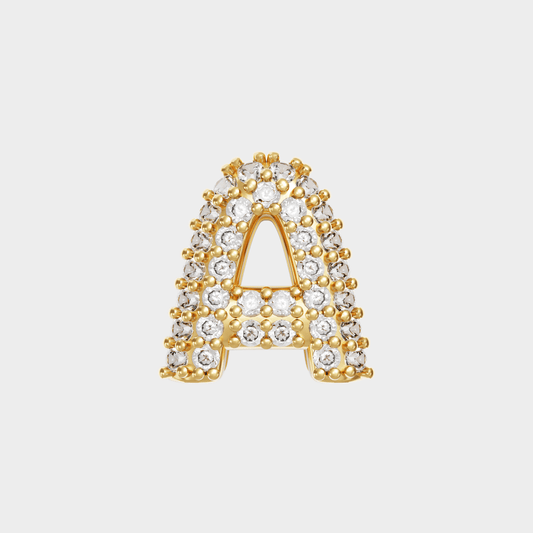 Gold Pave Bubble Letter Charms - ISMI JEWELS