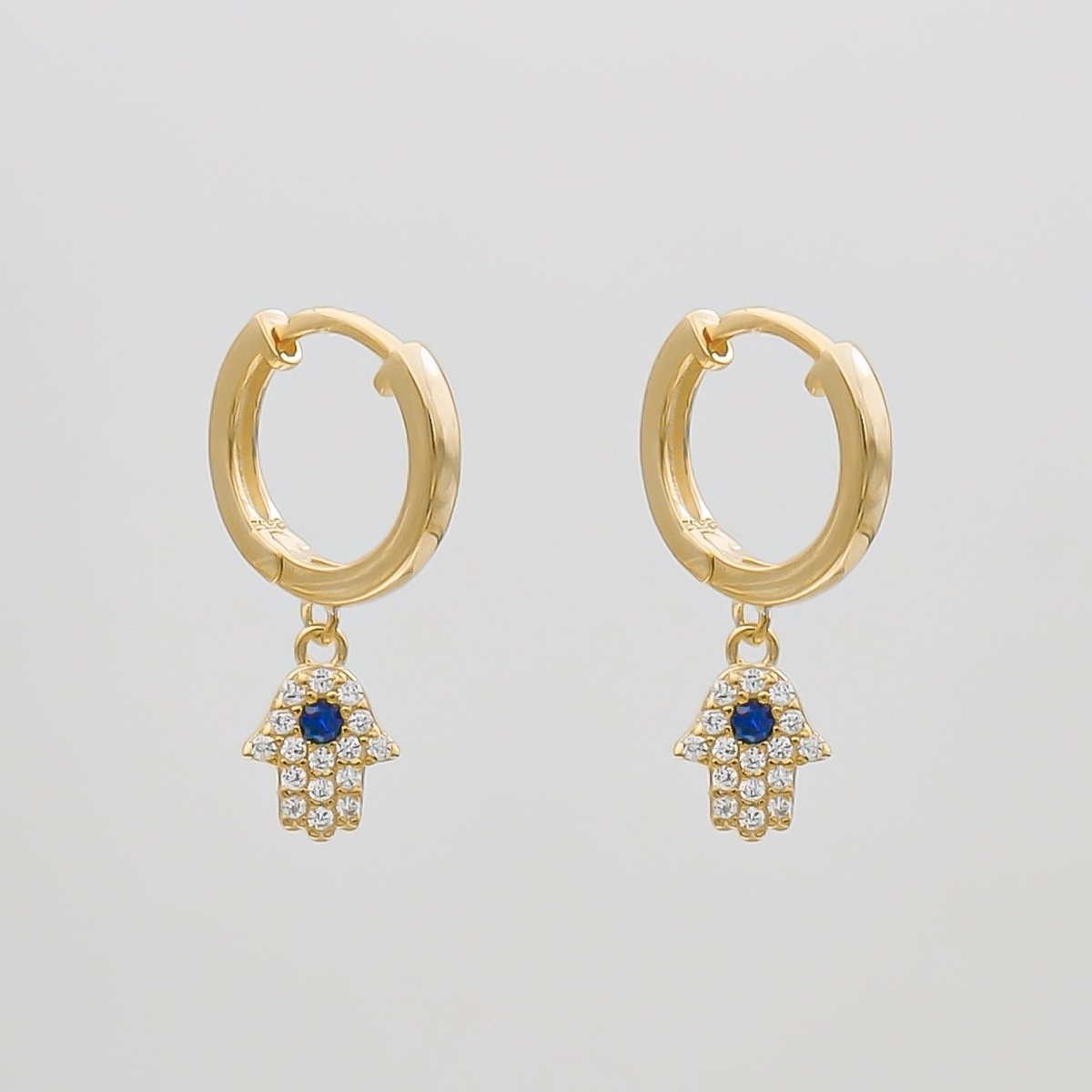 Hand of Hamsa Huggie Earrings - ISMI JEWELS