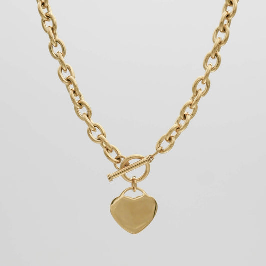 Hayley Heart T-Bar Necklace - ISMI JEWELS